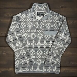 Southern Grit Western‎ Aztec Pullover Fleece Mens Small 1/4 Snap Southwestern
